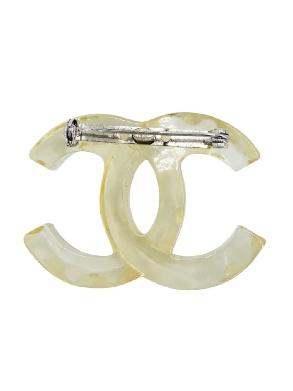 Chanel Brooch CC Logo Clear